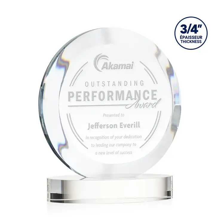 Gibralter Starfire Crystal Award on Alberton Base - Deep Etch #2