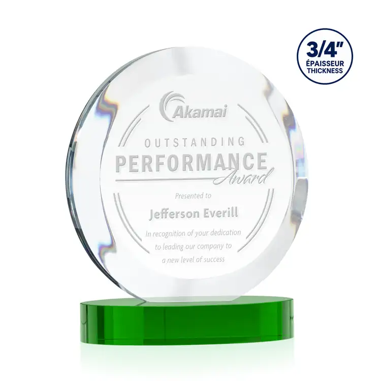 Gibralter Starfire Crystal Award on Alberton Base - Deep Etch #5