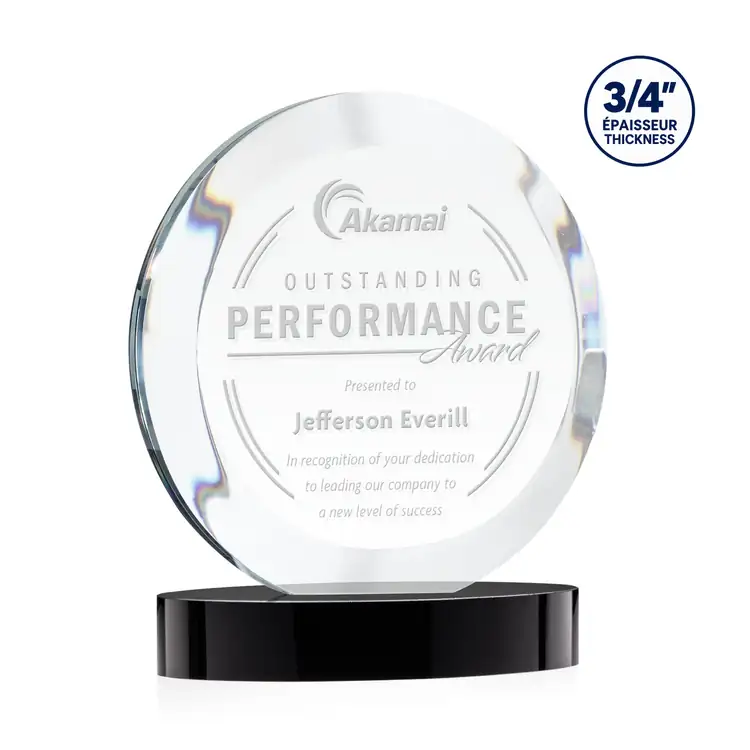 Gibralter Starfire Crystal Award on Alberton Base - Deep Etch #6