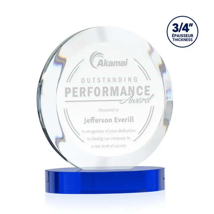 Gibralter Starfire Crystal Award on Alberton Base - Deep Etch #7