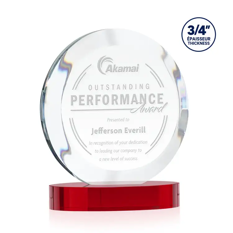 Gibralter Starfire Crystal Award on Alberton Base - Deep Etch #8
