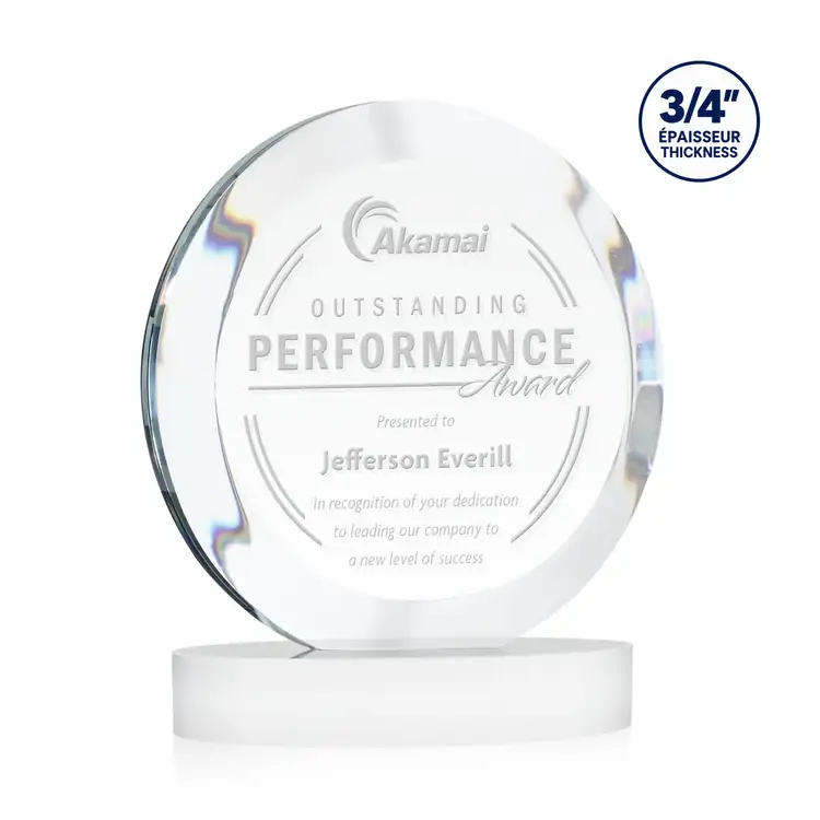 Gibralter Starfire Crystal Award on Alberton Base - Deep Etch #9