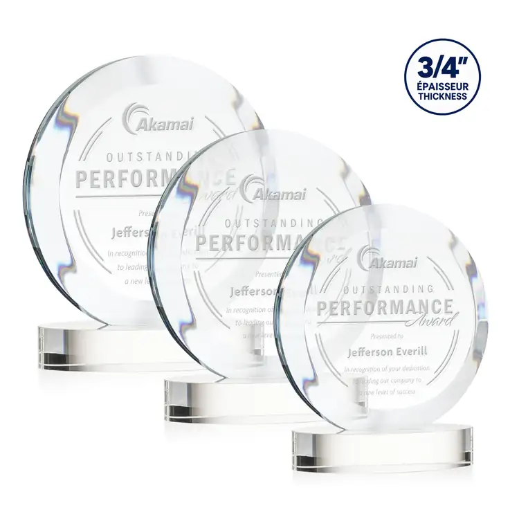 Gibralter Starfire Crystal Award on Alberton Base - Deep Etch