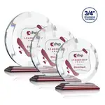 Trophée Gibralter en cristal Starfire sur socle Albion au fini bois de rose - Multicolore