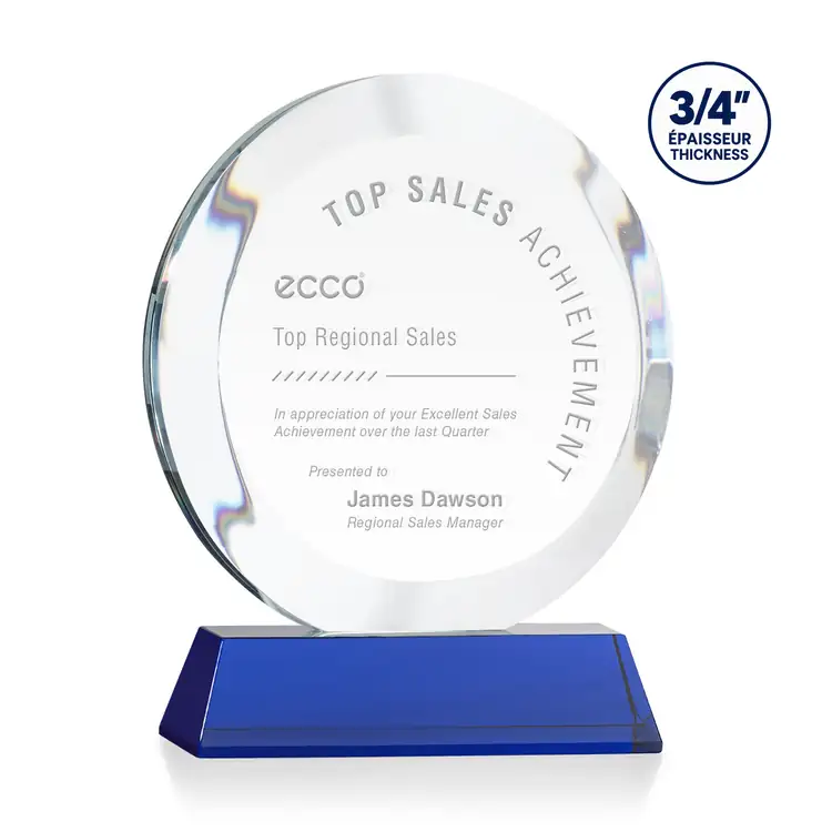 Gibralter Starfire Crystal Award on Newhaven Base - Deep Etch #5