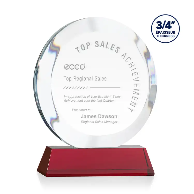 Gibralter Starfire Crystal Award on Newhaven Base - Deep Etch #6