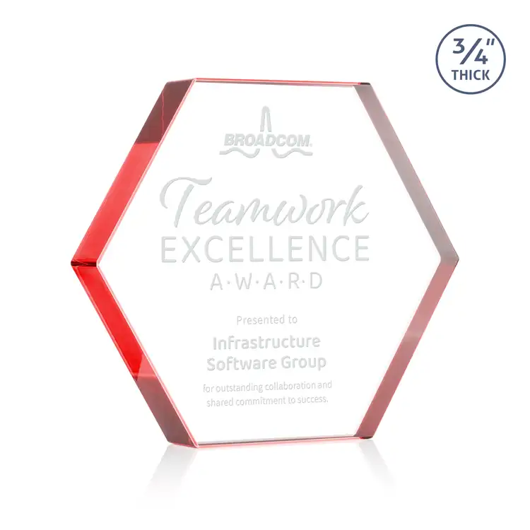 Trophée Gilford hexagonal en cristal Starfire - Gravure #6