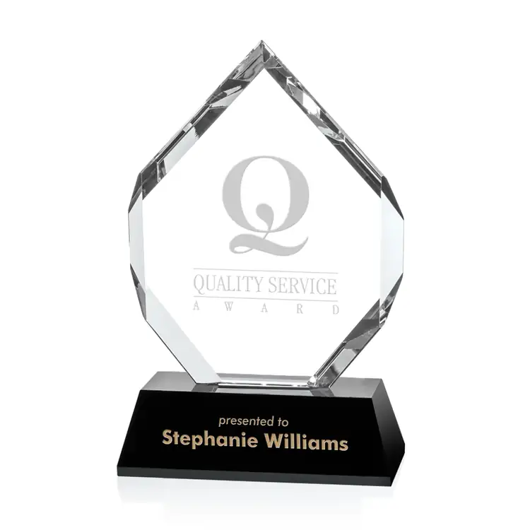 Giorgia Optical Crystal Award on Angled Black Base #2