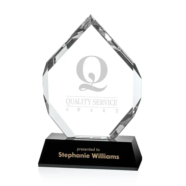 Giorgia Optical Crystal Award on Angled Black Base #3