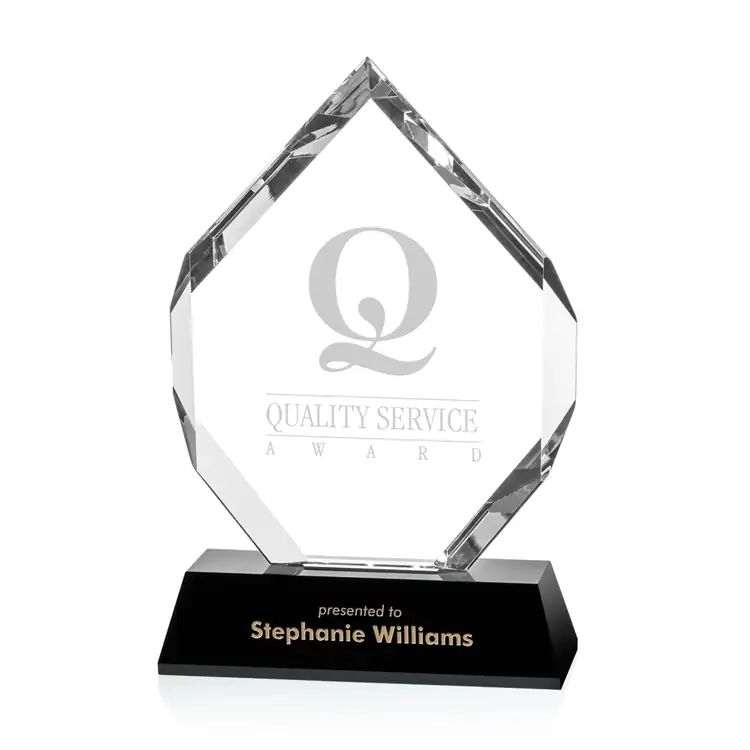 Giorgia Optical Crystal Award on Angled Black Base #4