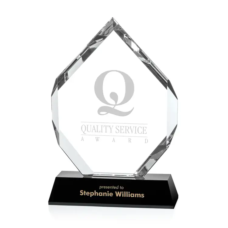 Giorgia Optical Crystal Award on Angled Black Base #5
