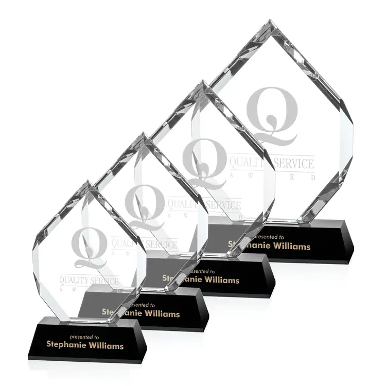 Giorgia Optical Crystal Award on Angled Black Base
