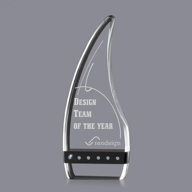Giulietta Optical Crystal Award with Black Accents #2
