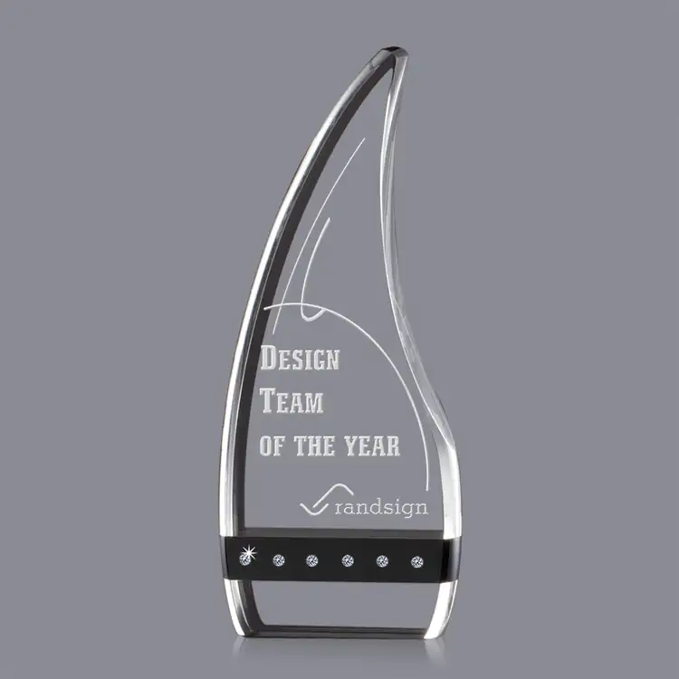 Giulietta Optical Crystal Award with Black Accents #3