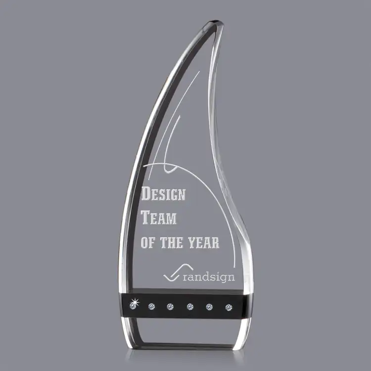 Giulietta Optical Crystal Award with Black Accents #4