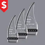 Trophée Giulietta en cristal optique avec accents noirs