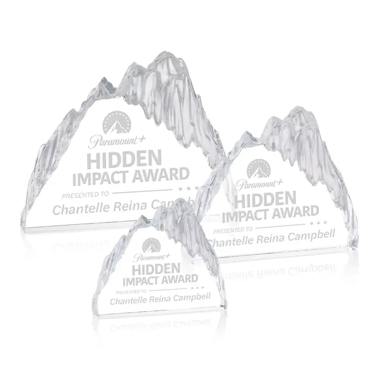 Glacier Optical Crystal Award - Iceberg - Deep Etch