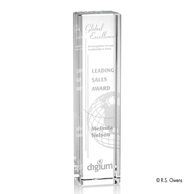 Global Achievement Optical Crystal Award - Deep Etch #2