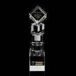 Trophée Grandeur à cubes en cristal - Gravure