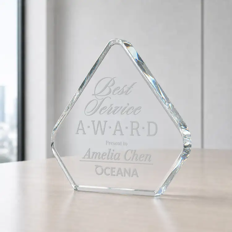 Gresham Starfire Crystal Award - Diamond - Deep Etch #2