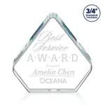 Trophée Gresham en cristal Starfire - Losange - Gravure