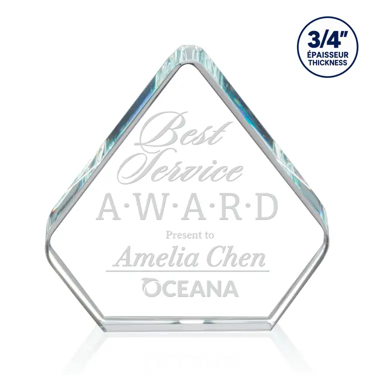 Gresham Starfire Crystal Award - Diamond - Deep Etch