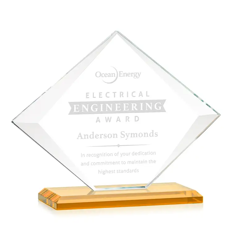 Griffith Starfire Crystal Award - Deep Etch #2