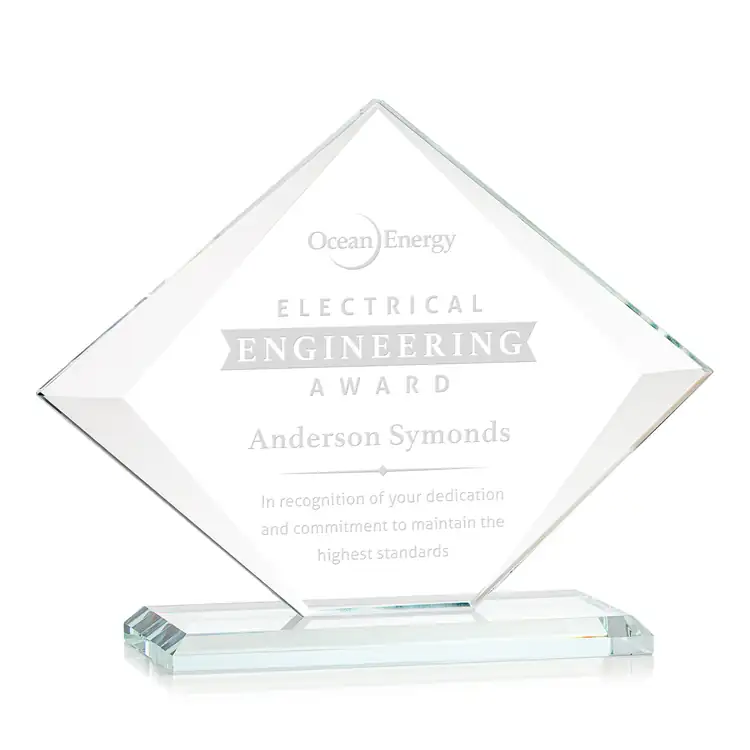 Griffith Starfire Crystal Award - Deep Etch #8