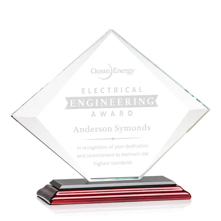 Griffith Starfire Crystal Award on Rosewood-Finish Albion Base - Deep Etch #2