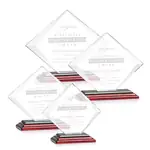 Trophée Griffith en cristal Starfire sur socle Albion fini bois de rose - Gravure