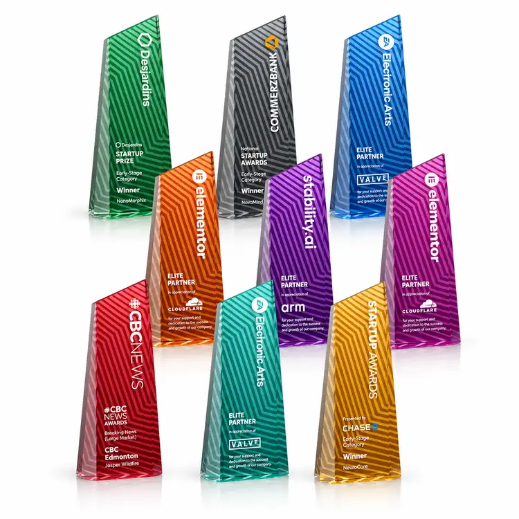 Hallandale Optical Crystal Award - Multicolor