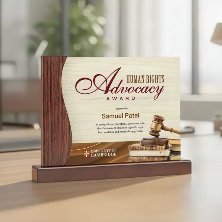 Hartwell Acrylic and Rosewood Award - Multicolor #5