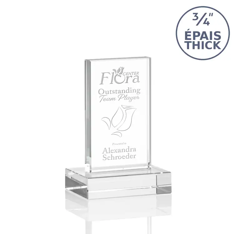 Hathaway Clear Optical Crystal Award - Deep Etch #2