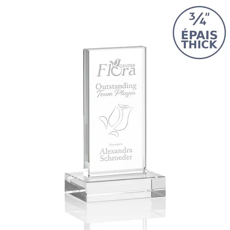 Hathaway Clear Optical Crystal Award - Deep Etch #3