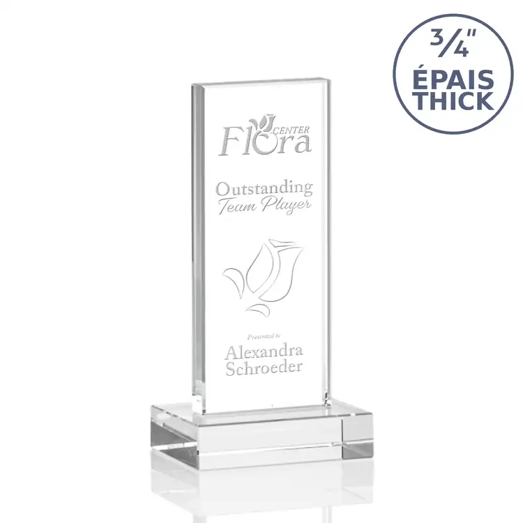 Hathaway Clear Optical Crystal Award - Deep Etch #4