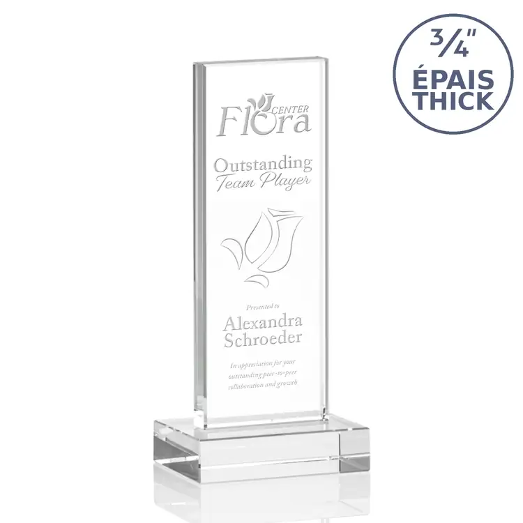 Hathaway Clear Optical Crystal Award - Deep Etch #5