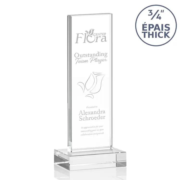 Hathaway Clear Optical Crystal Award - Deep Etch #6