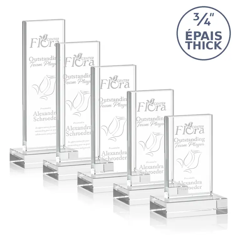 Hathaway Clear Optical Crystal Award - Deep Etch