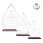 Trophée Hawthorne en cristal Starfire sur socle à fini bois de rose - Gravure