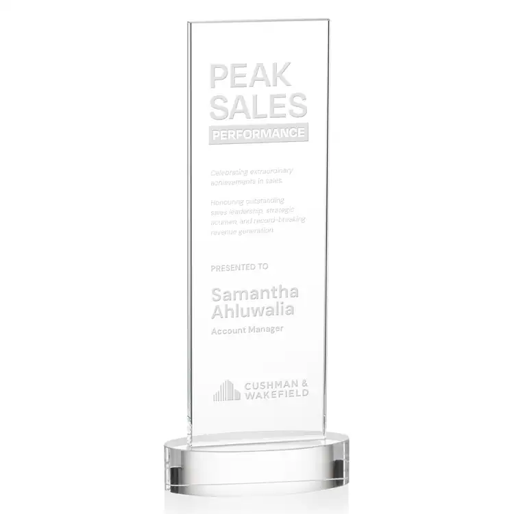 Heathrow Starfire Crystal Award on Alberton Base - Deep Etch #2