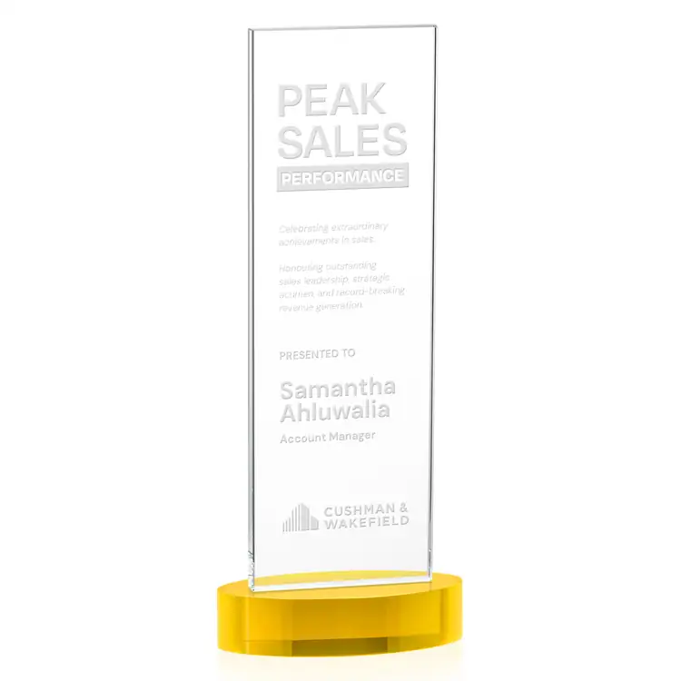 Heathrow Starfire Crystal Award on Alberton Base - Deep Etch #4