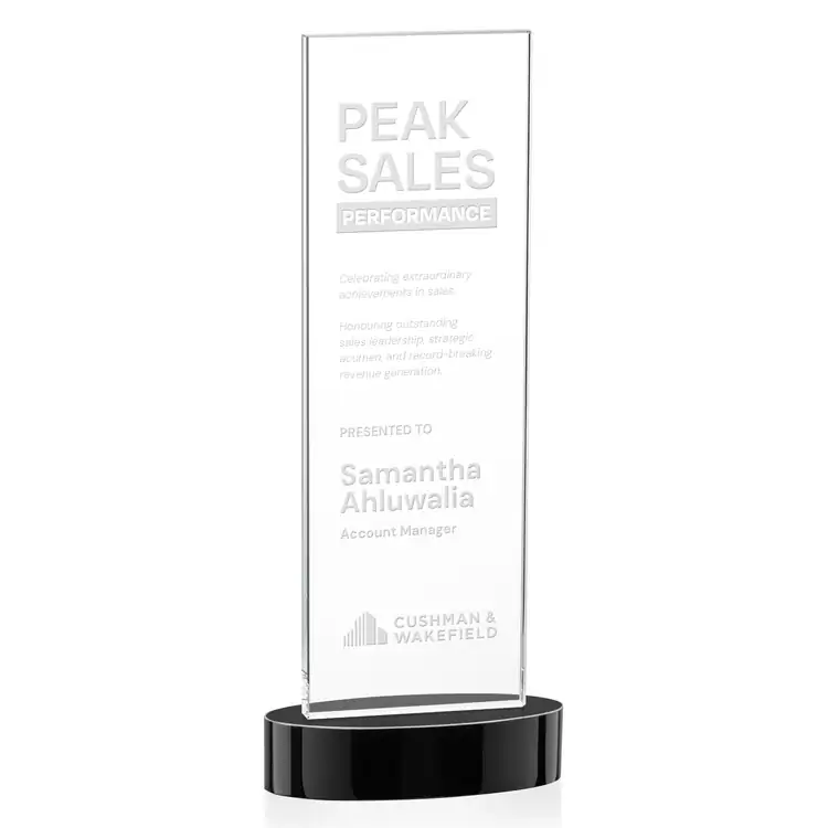 Heathrow Starfire Crystal Award on Alberton Base - Deep Etch #6