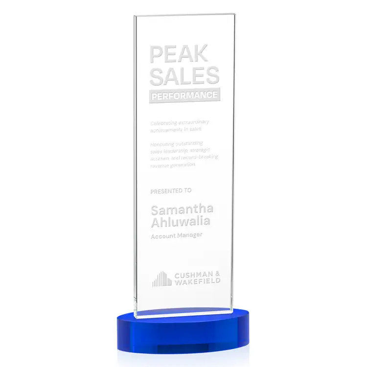 Heathrow Starfire Crystal Award on Alberton Base - Deep Etch #7