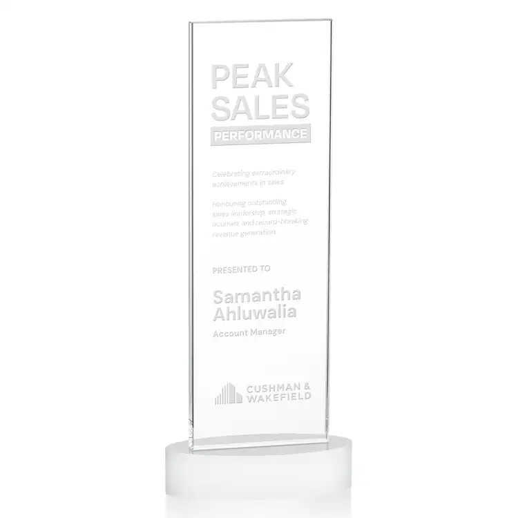 Heathrow Starfire Crystal Award on Alberton Base - Deep Etch #9