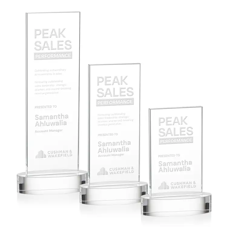 Heathrow Starfire Crystal Award on Alberton Base - Deep Etch