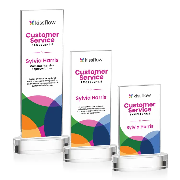 Heathrow Starfire Crystal Award on Alberton Base - Multicolor