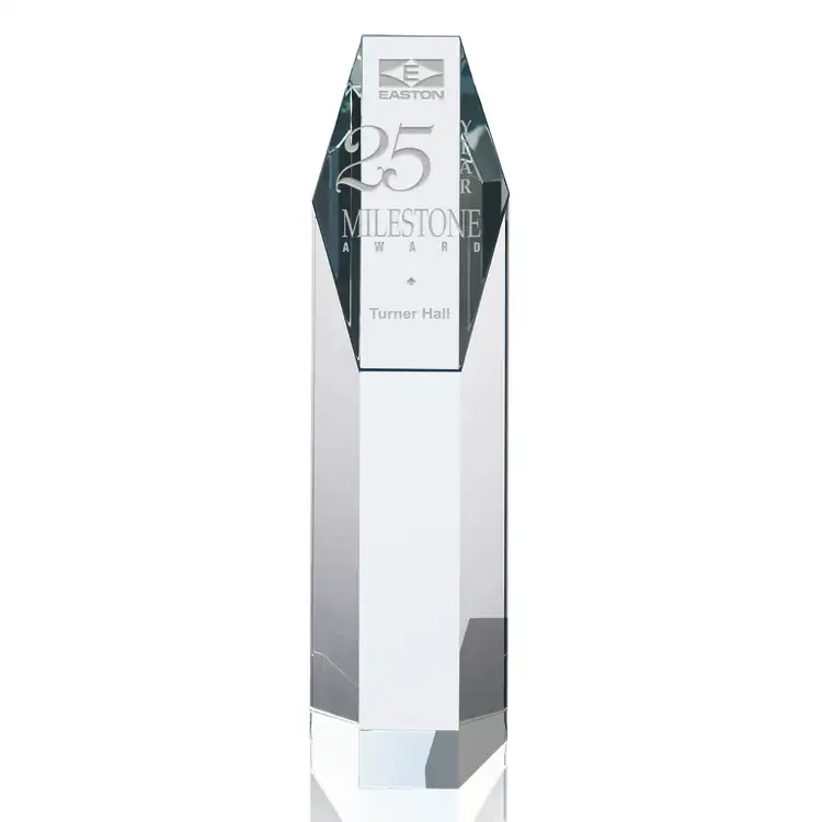 Hexagon Tower Optical Crystal Award #4