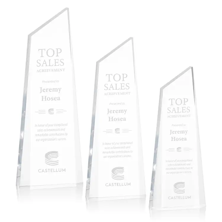 Hudson Acrylic Award - Laser Engraving