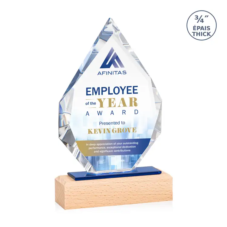 Ibiza Starfire Crystal Award on Beechwood Base - Multicolor #3