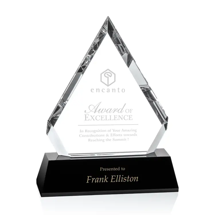 Inessa Optical Crystal Award on Angled Black Base #2